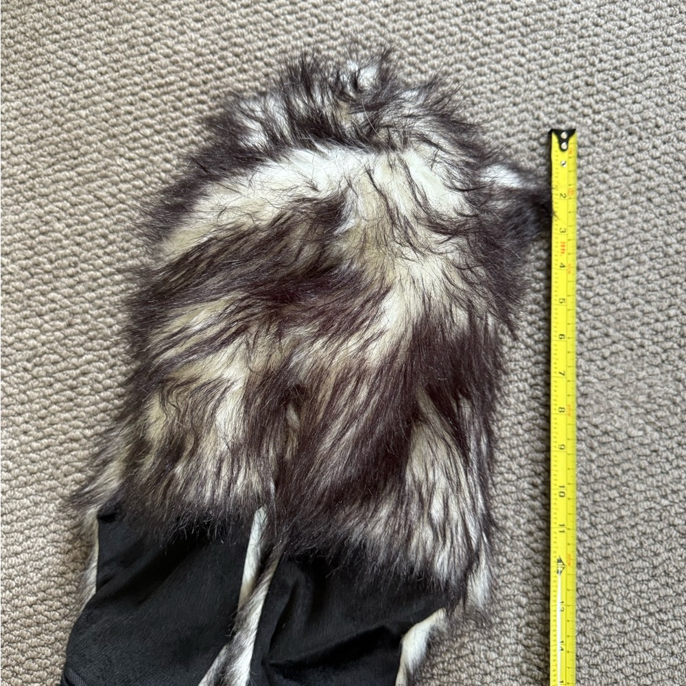 Grey Wolf faux fur Hood with Ears and Paws.  Halloween Costume. - Picture 5 of 10